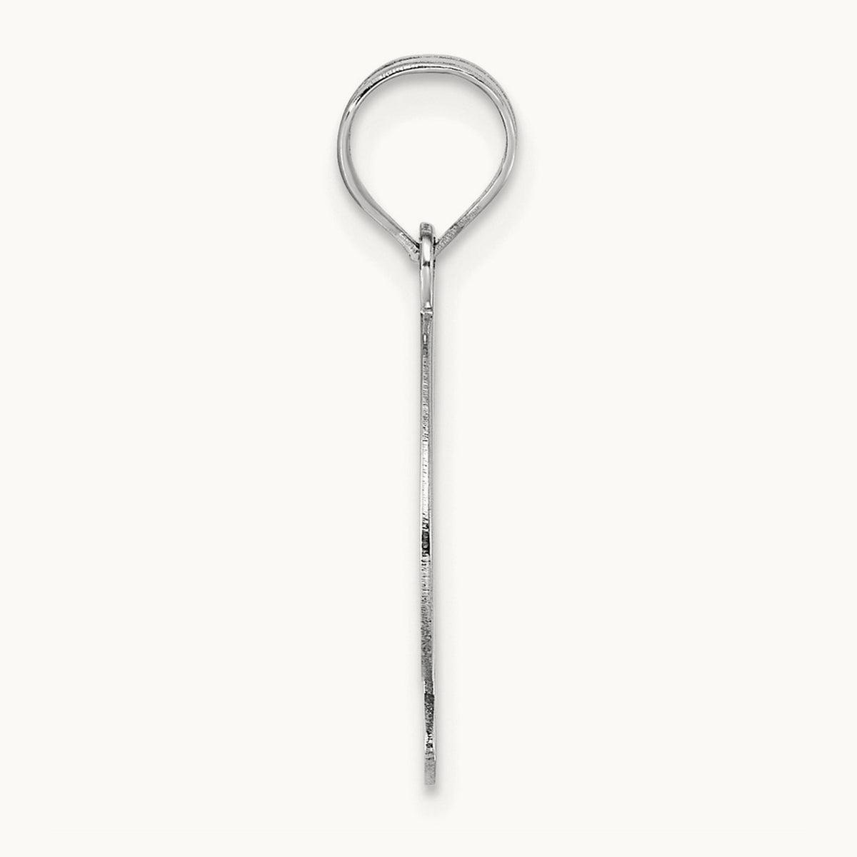 Polished Script Initial Pendant — 14K White Gold, G