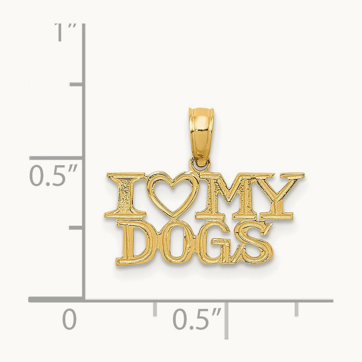 I HEART MY DOGS Pendant, 14K