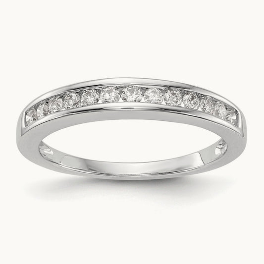 Diamond Wedding Band, 14K White Gold