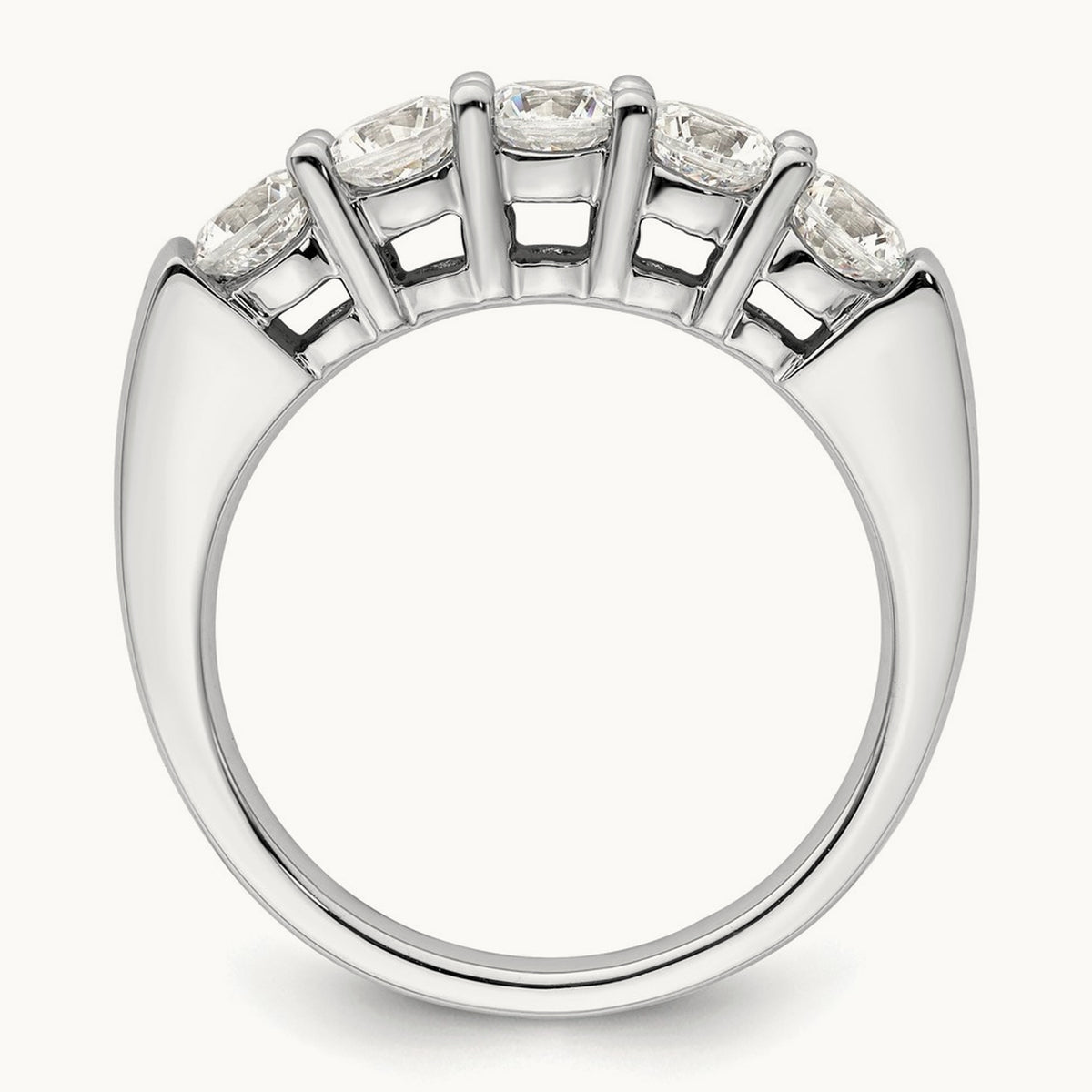 5-Stone Diamond Band, 14K White Gold