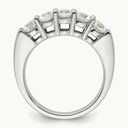 5-Stone Diamond Band, 14K White Gold
