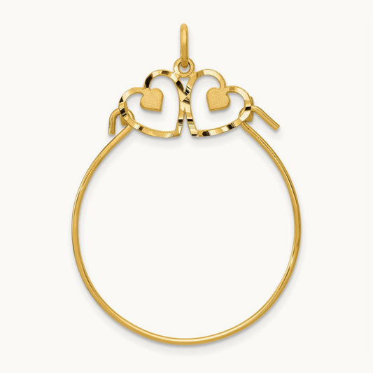 Heart Charm Holder — 14K Yellow Gold