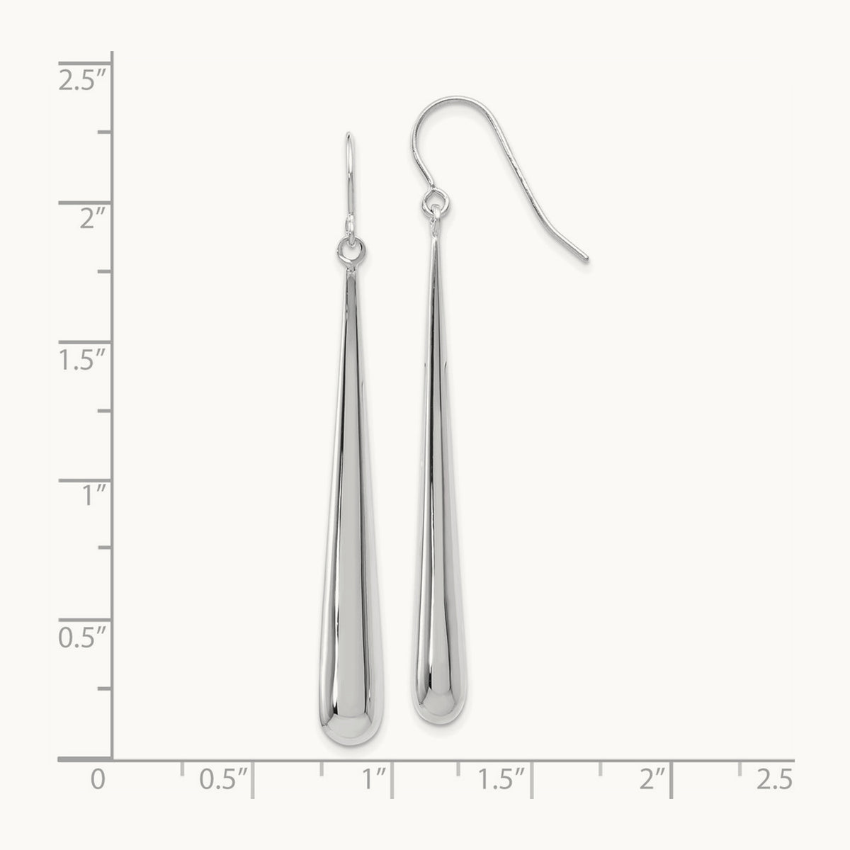 Polished Shepherd Hook Earrings — 14K White Gold