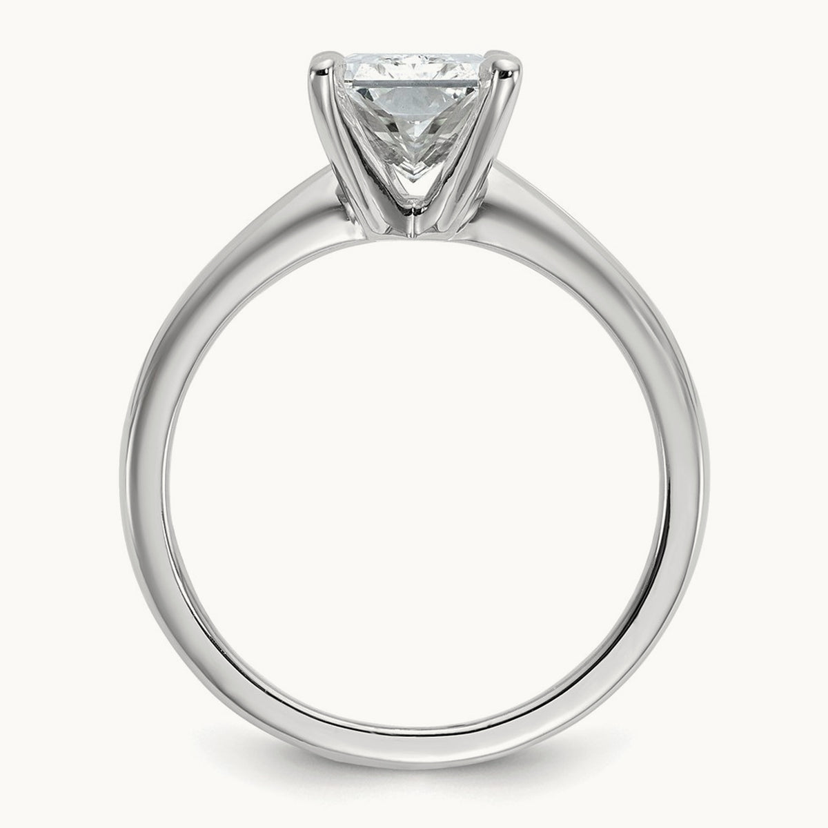 Radiant Solitaire Engagement Ring, 0.50-5.00 ct tw Lab-Grown Diamond — 2 1/2 ct, 14K White Gold