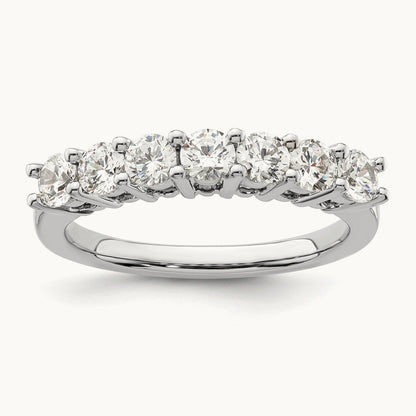 7-Stone Diamond Band, 14K White Gold
