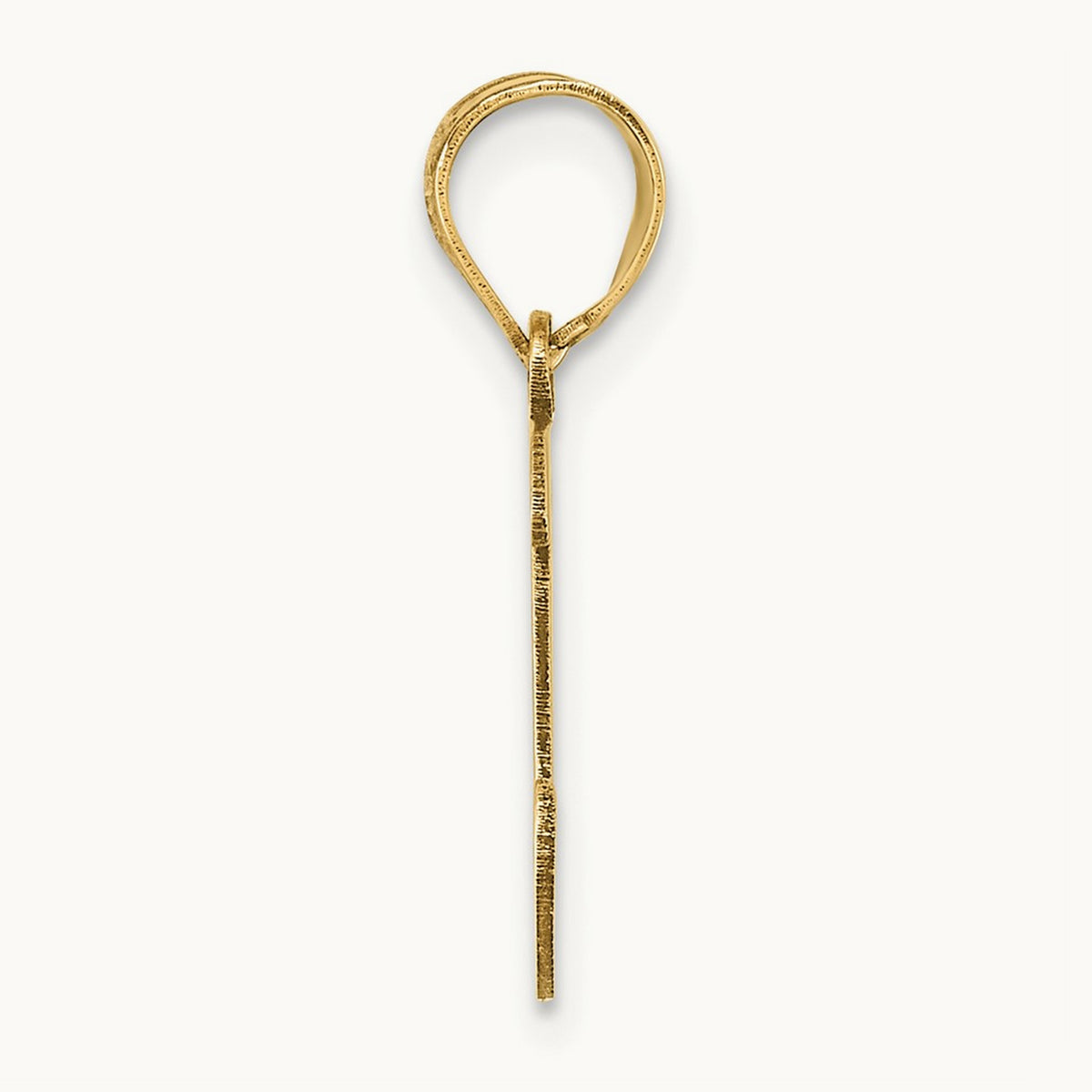Polished Script Initial Pendant — 14K Yellow Gold, I