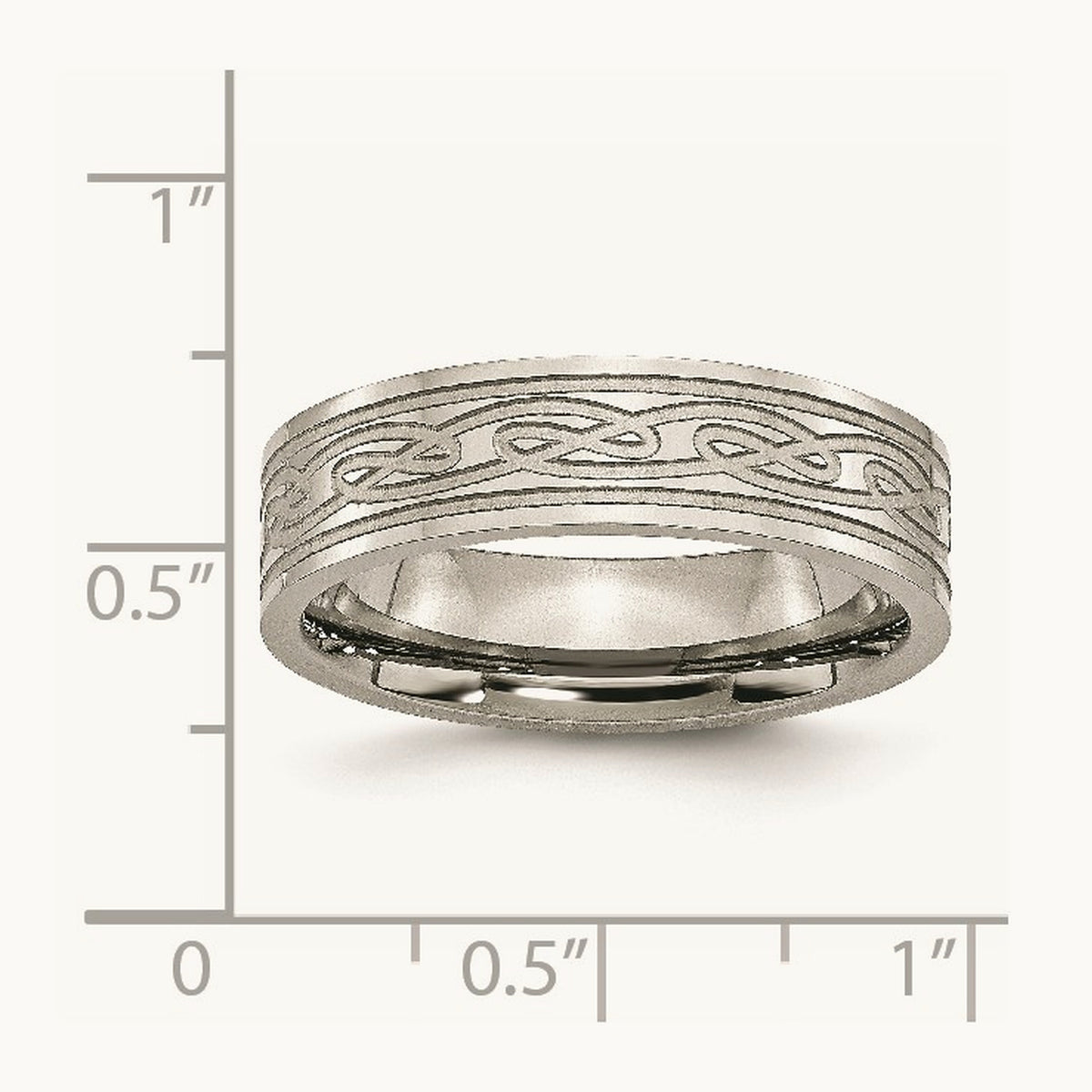 Brushed Celtic Laser Etched Flat Band — photo set