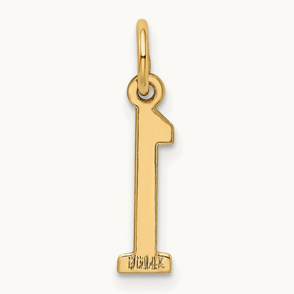Small Elongated Number 1 Charm, 14K