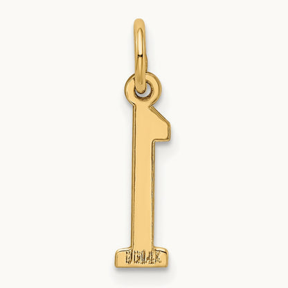 Small Elongated Number 1 Charm, 14K