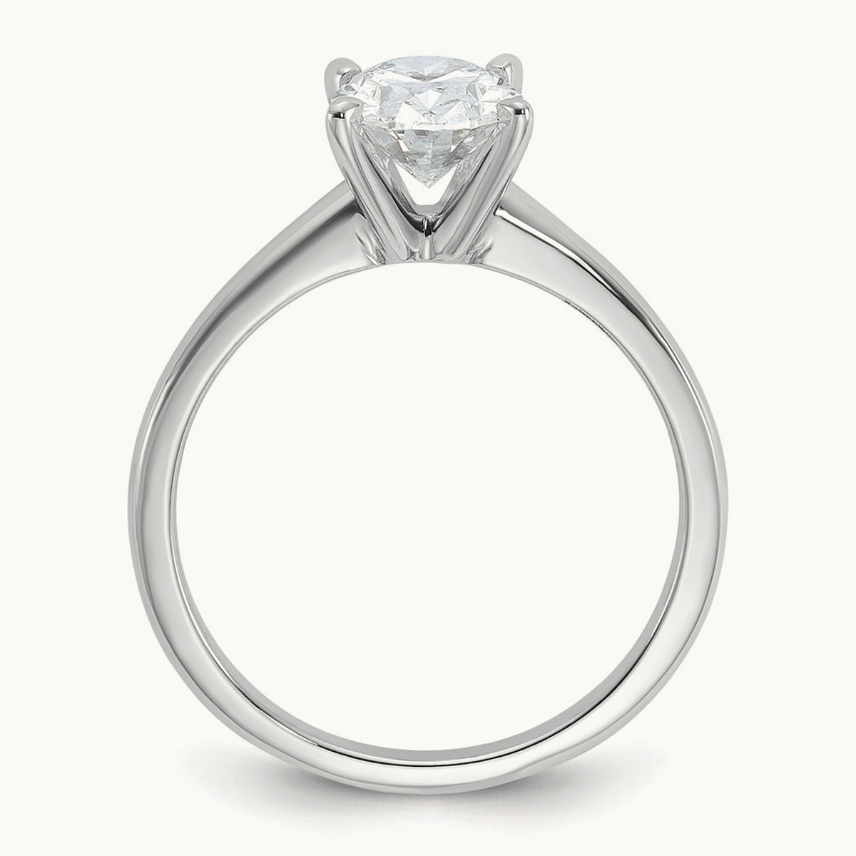 Oval Solitaire Engagement Ring, 0.50-5.00 ct tw Lab-Grown Diamond — 1 1/2 ct, 14K White Gold