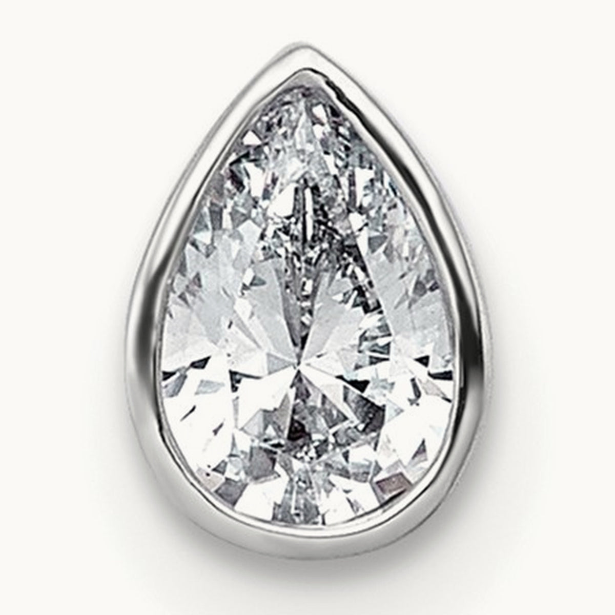 Pear Bezel Chain Slide, 0.25-3.00 ct tw Lab-Grown Diamond — 3/8 ct, VS (Best), 14K White Gold
