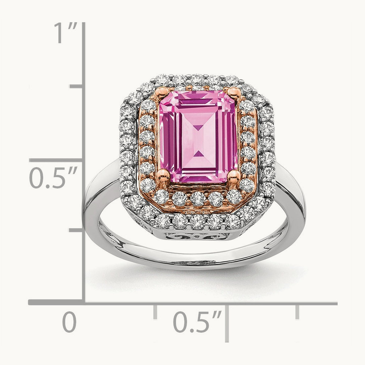 Created Sapphire Ring, 0.50 ct tw Lab-Grown Diamond
