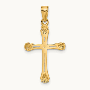 Cross with Triangle Tips Pendant, 14K