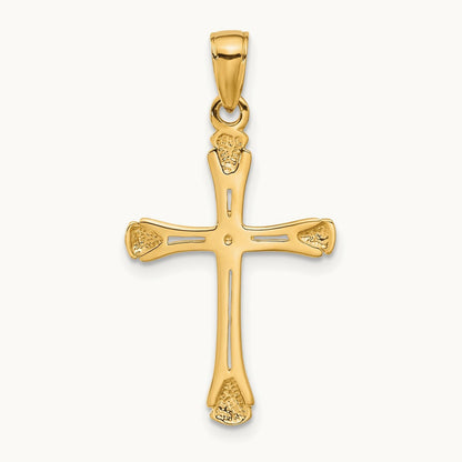 Cross with Triangle Tips Pendant, 14K