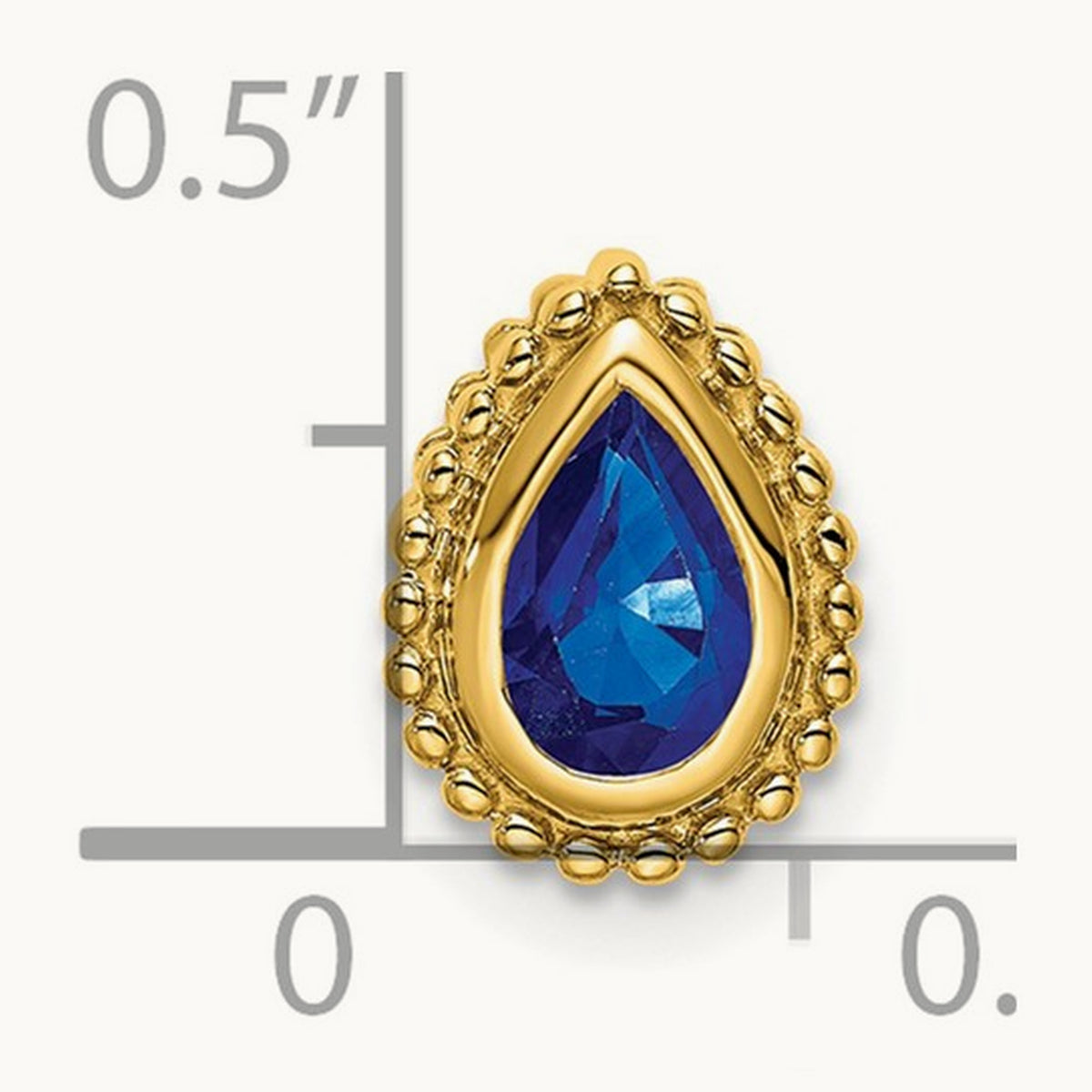 Pear Sapphire Chain Slide, 14K