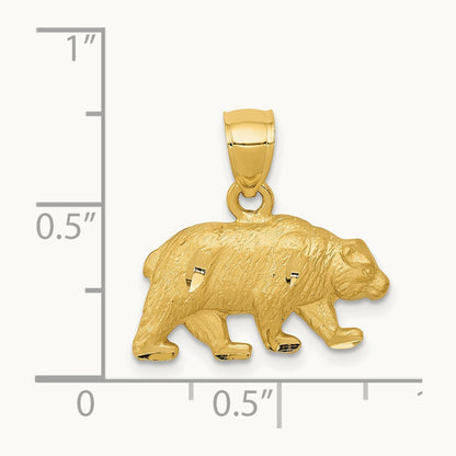 Diamond-cut Bear Pendant — 17mm