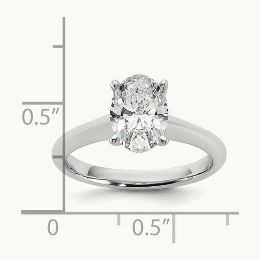 Oval 8X Ring, 1.50 ct tw Lab-Grown Diamond — 14K White Gold