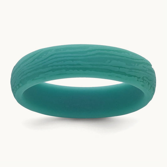Silicone Steel Blue 5.70mm Wood Grain Pattern Band