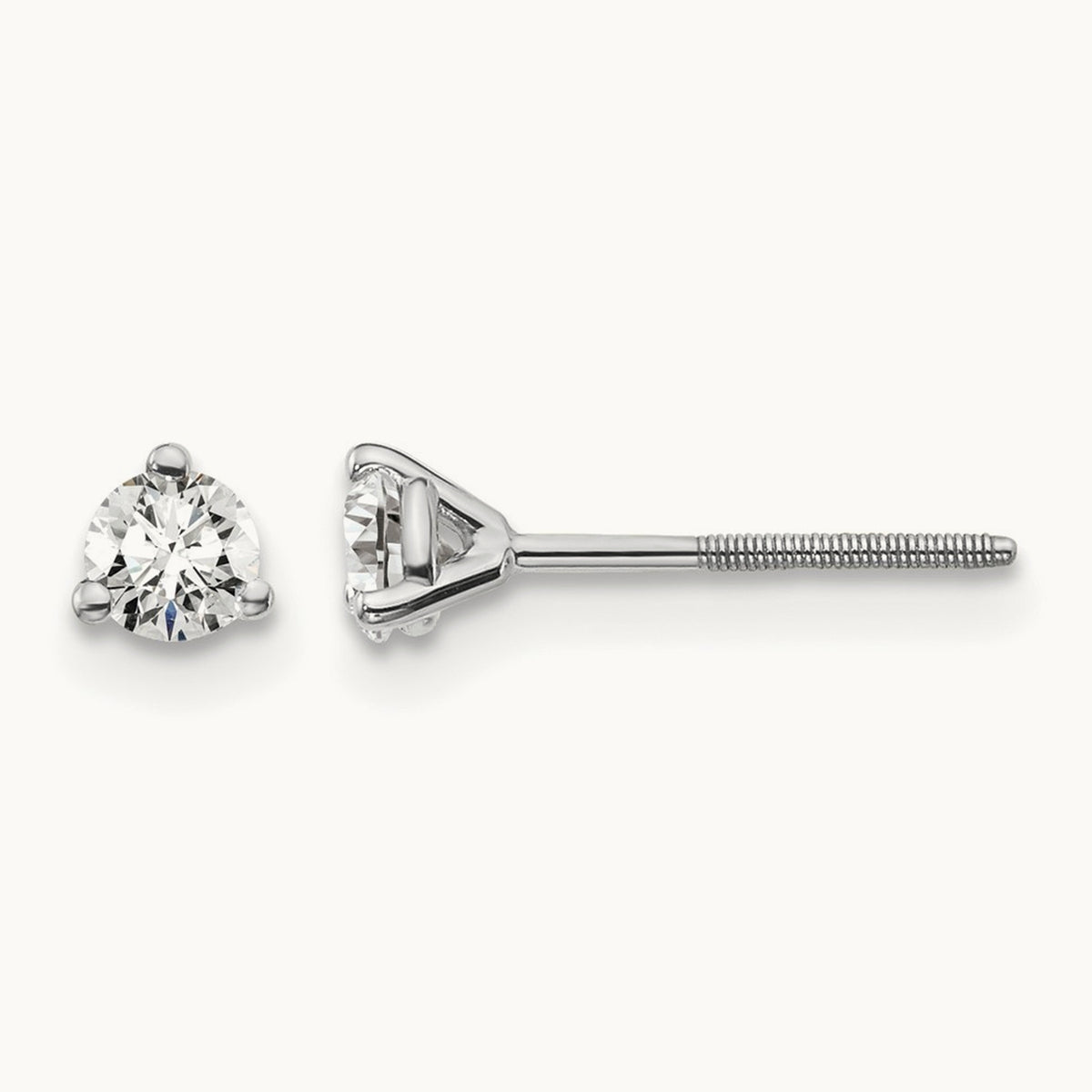 Round Stud Earrings, 0.10-6.00 ct tw Lab-Grown Diamond — 1/4 ct, Platinum