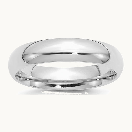 Sterling Silver Rhodium-plated 5mm Comfort Fit Band