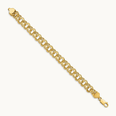 Double Link Charm Bracelet, 14K