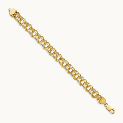Double Link Charm Bracelet, 14K