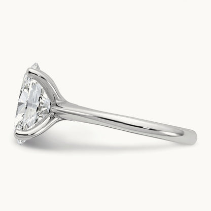 Oval 8X Ring, 4.00 ct tw Lab-Grown Diamond — 14K White Gold