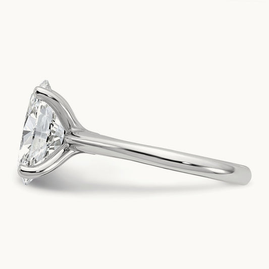 Oval 8X Ring, 4.00 ct tw Lab-Grown Diamond — 14K White Gold
