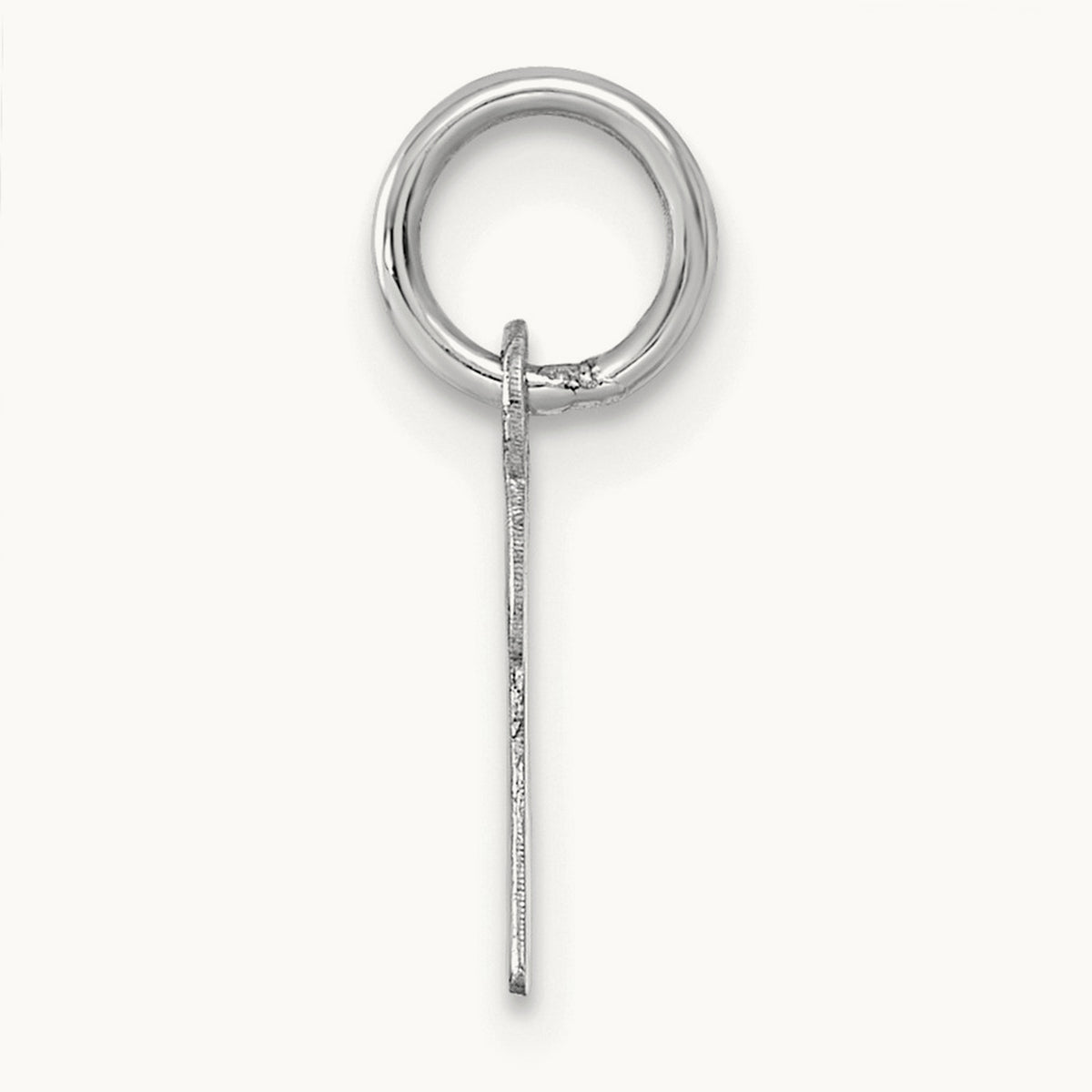Small Script Letter K Initial Charm, 14K White Gold