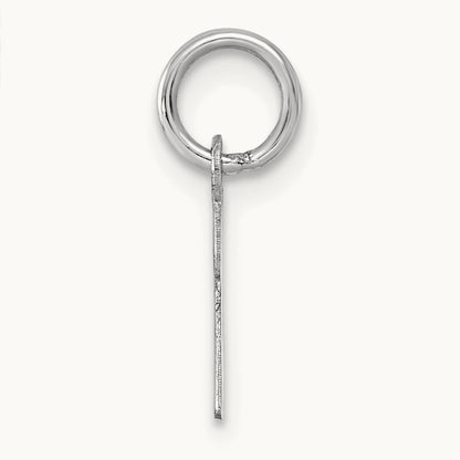 Small Script Letter K Initial Charm, 14K White Gold