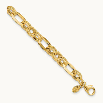 Polished and Textured Fancy Link Bracelet — photo set