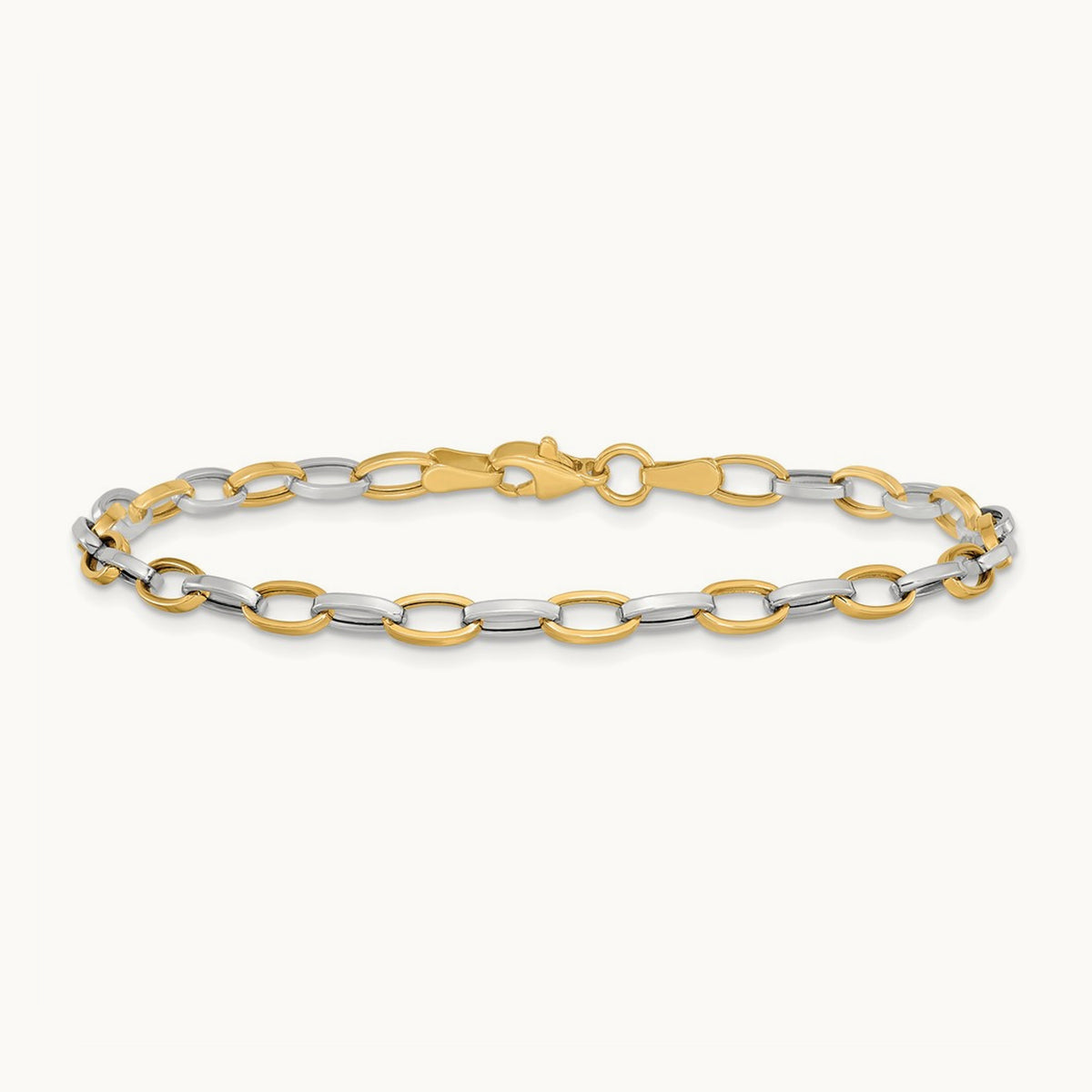 Polished Open Link Bracelet, 14K Two-tone