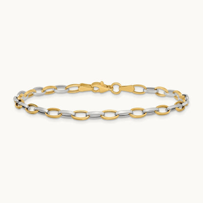 Polished Open Link Bracelet, 14K Two-tone