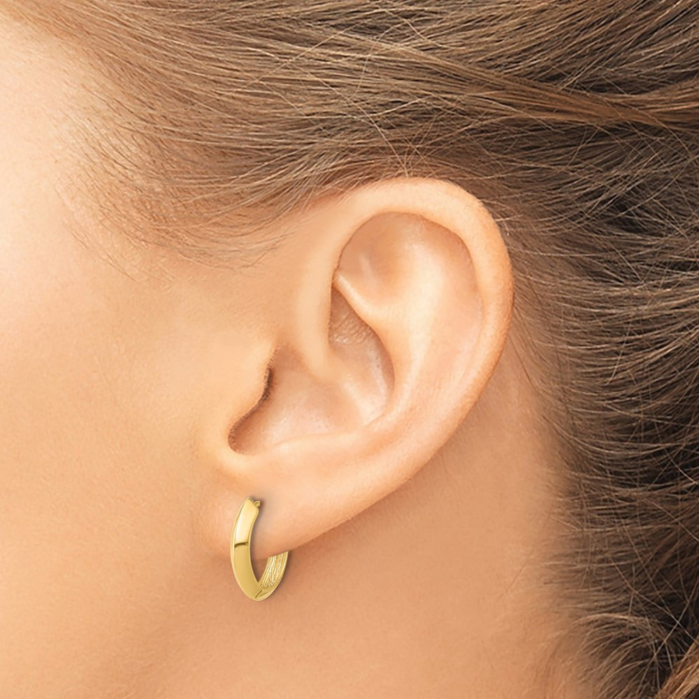 Polished Hinged Huggie Earrings — 14K Yellow Gold