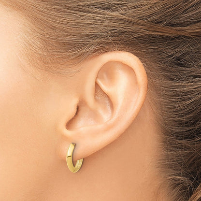 Polished Hinged Huggie Earrings — 14K Yellow Gold