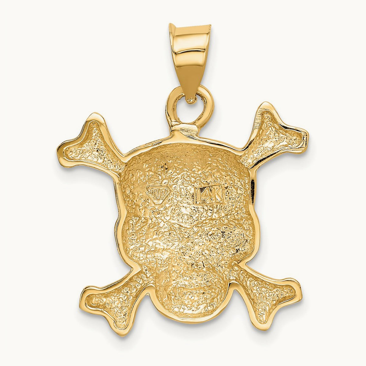 Enameled Skull Pendant, 14K
