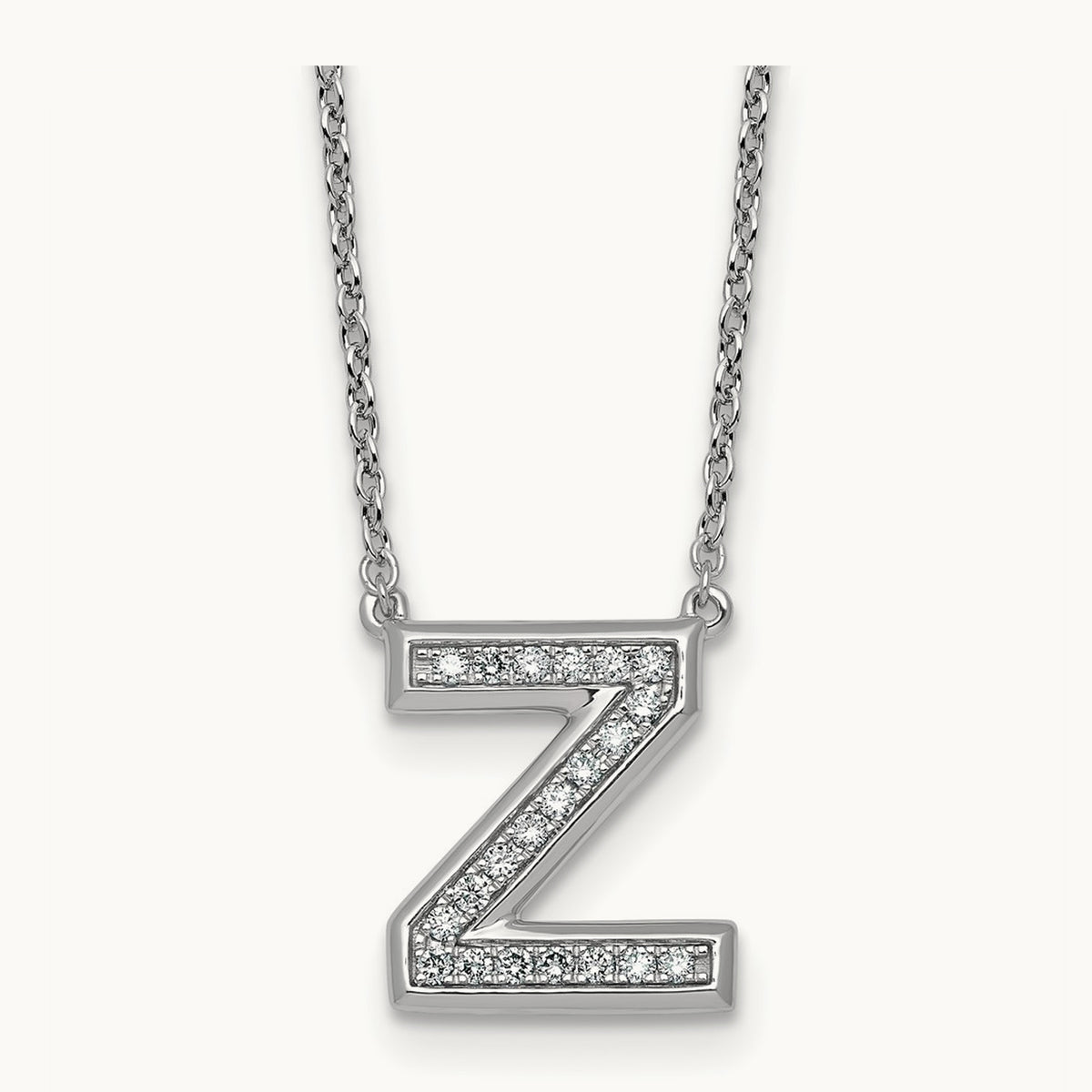 Initial Z Necklace, 0.20 ct tw Lab-Grown Diamond