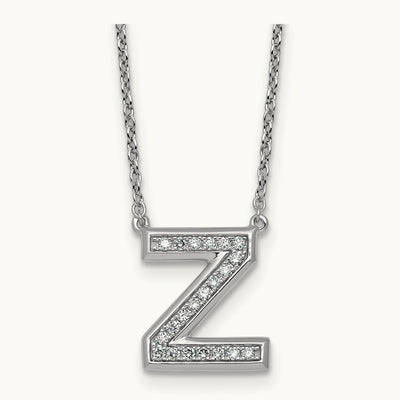 Initial Z Necklace, 0.20 ct tw Lab-Grown Diamond