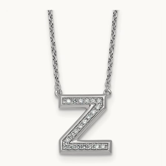 Initial Z Necklace, 0.20 ct tw Lab-Grown Diamond