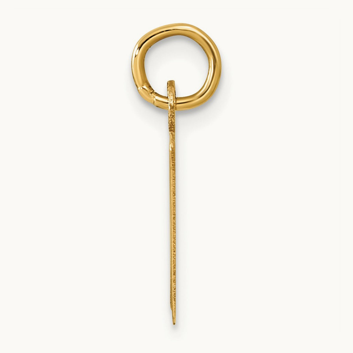 Slanted Block Initial Charm — 14K Yellow Gold, R
