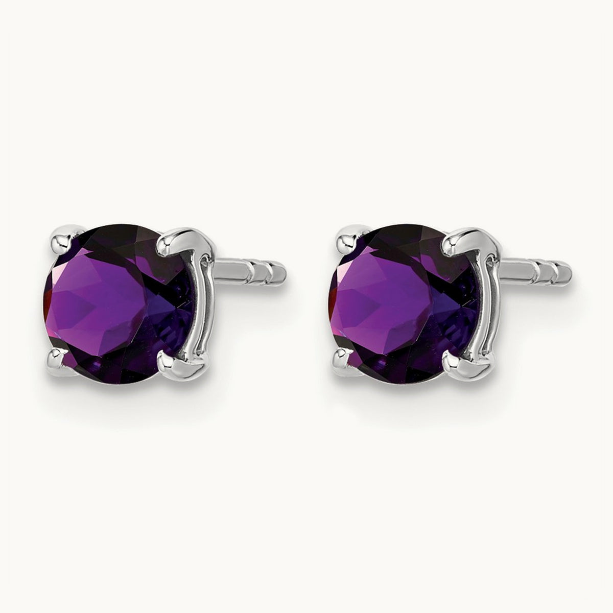 Round Amethyst Earrings — 5.2mm