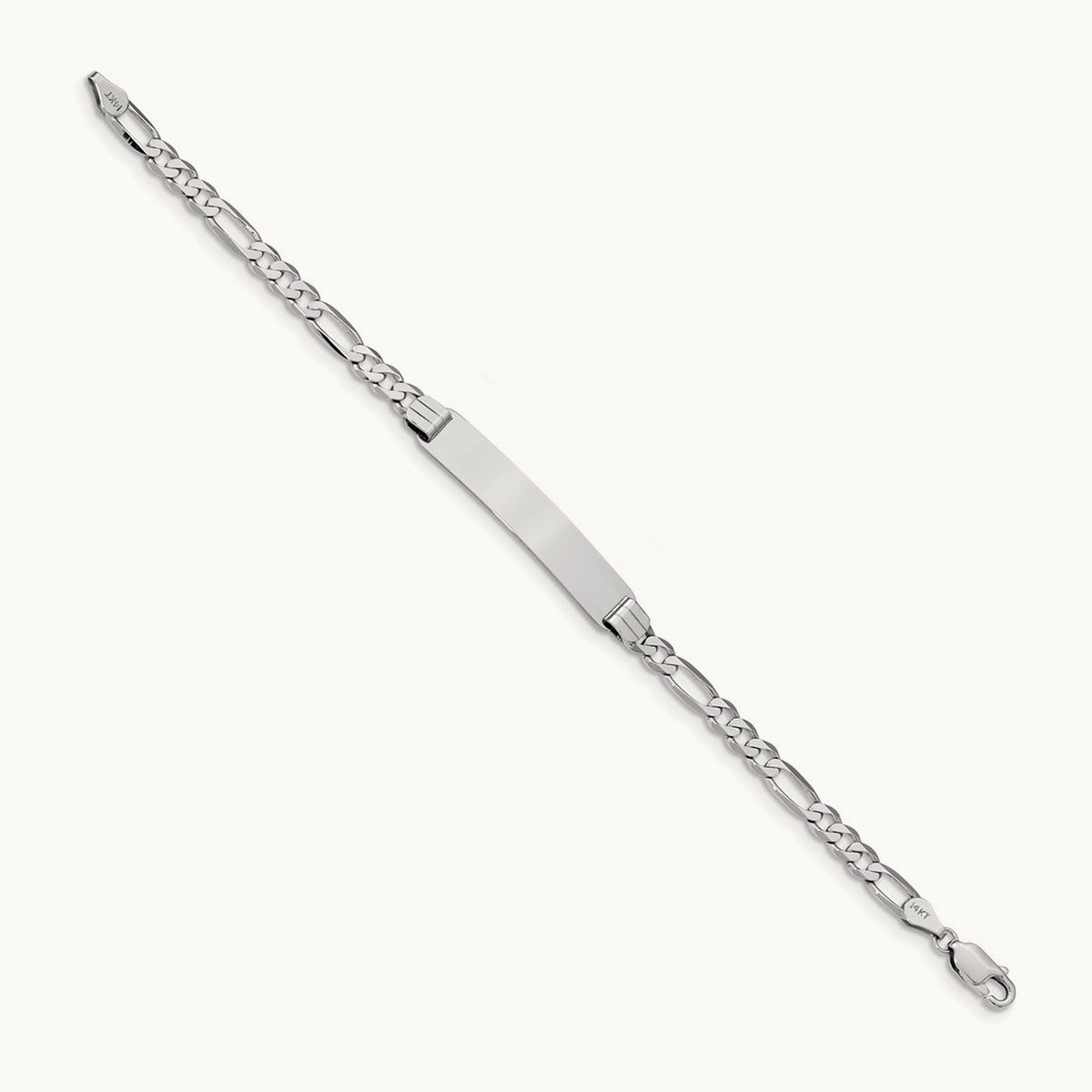 WG Figaro Link ID Bracelet, 14K