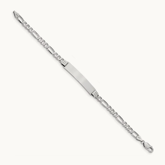 WG Figaro Link ID Bracelet, 14K