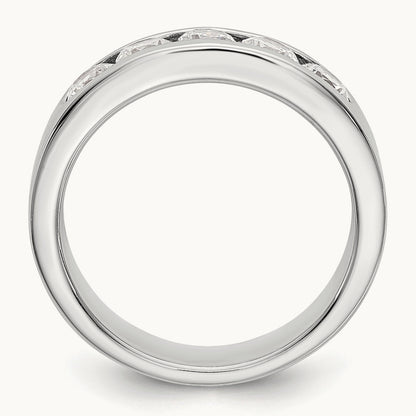 5-Stone Diamond Channel Band, 14K White Gold