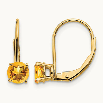 Citrine Leverback Earrings — 5mm