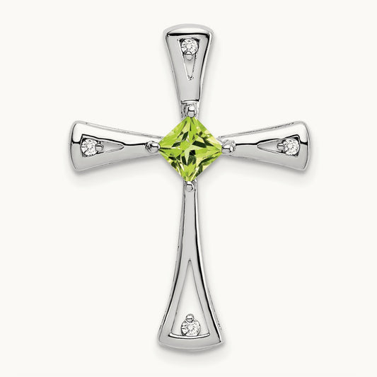 Peridot and Diamond Cross Chain Slide — photo set