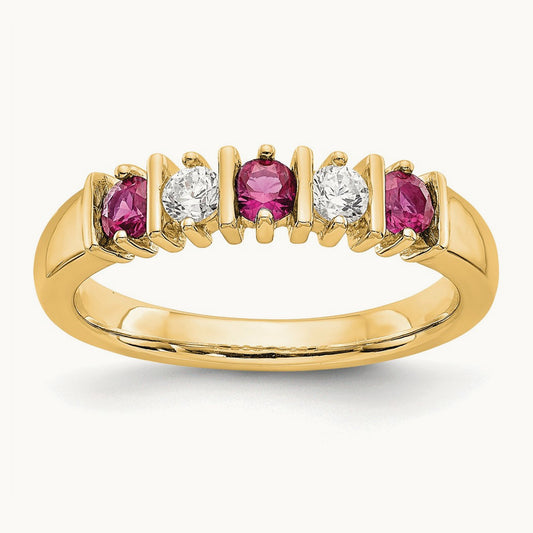 With Ruby Band, 0.20 ct tw