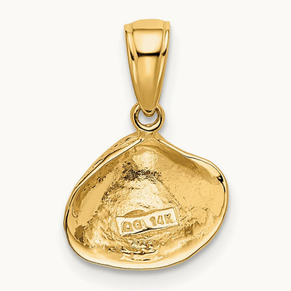 Small Clam Shell Pendant — 14K Yellow Gold