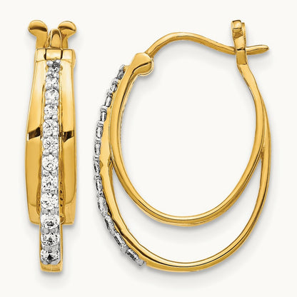Diamond Hoop Earrings, 14K