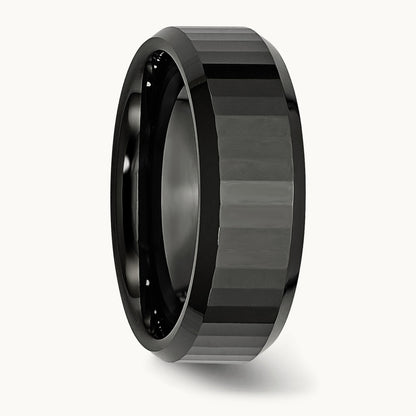 Faceted Beveled Edge Polished Band — photo set